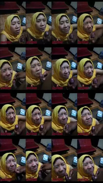 Jilbab kuning crot dimuka