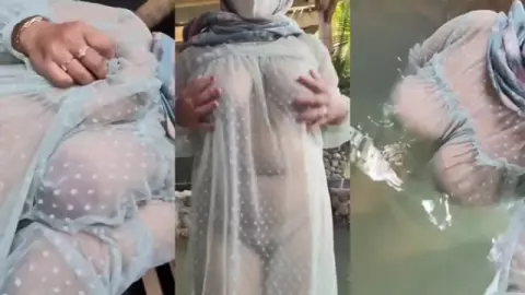 GADIS JILBOOBS NGEBORONG BIKINAN KANG KELON! TEMBUS PAKE BAJU KEMBEN!