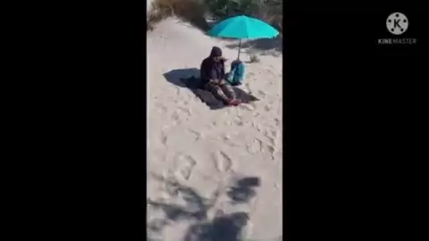 I shocked this muslim by pulling my cock out on the public beach&ma; OMG her husband will be here soon