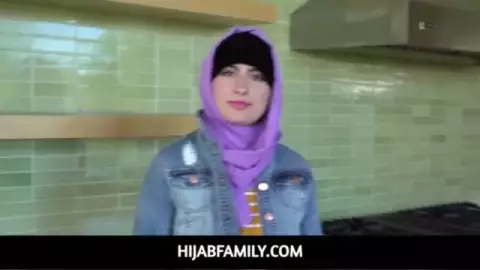 HijabFamily Middle Eastern Cutie Angeline Red Is Ready To Go All The Way With Her Boyfriend &amp; Jumps On His Cock