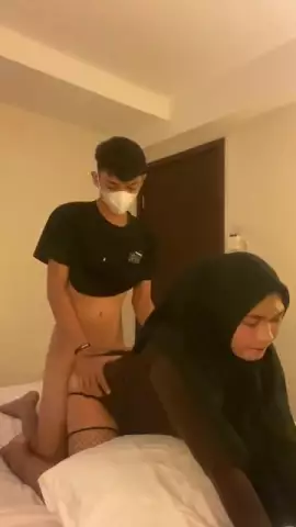 hijab hitam open bo